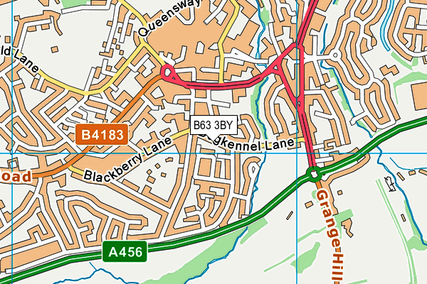 B63 3BY map - OS VectorMap District (Ordnance Survey)