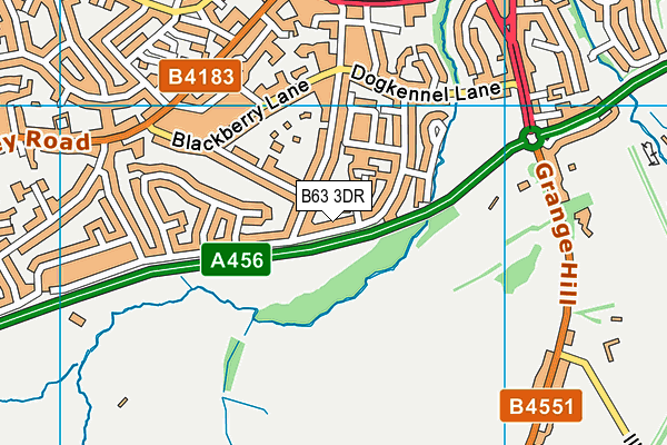 B63 3DR map - OS VectorMap District (Ordnance Survey)