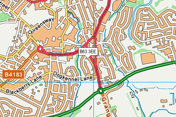 B63 3EE map - OS VectorMap District (Ordnance Survey)