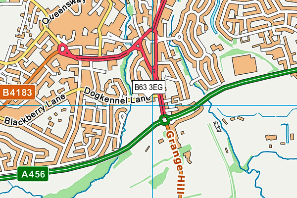 B63 3EG map - OS VectorMap District (Ordnance Survey)