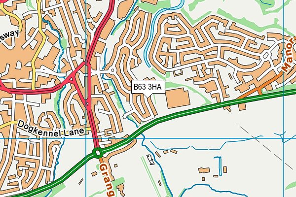 B63 3HA map - OS VectorMap District (Ordnance Survey)