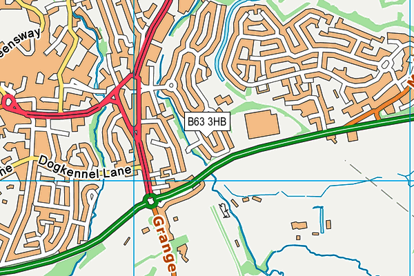 B63 3HB map - OS VectorMap District (Ordnance Survey)