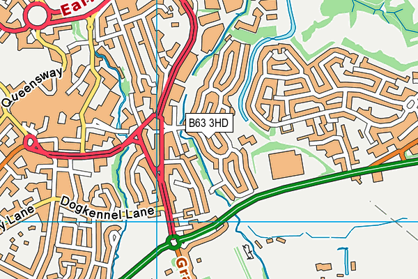 B63 3HD map - OS VectorMap District (Ordnance Survey)