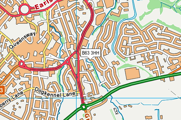 B63 3HH map - OS VectorMap District (Ordnance Survey)