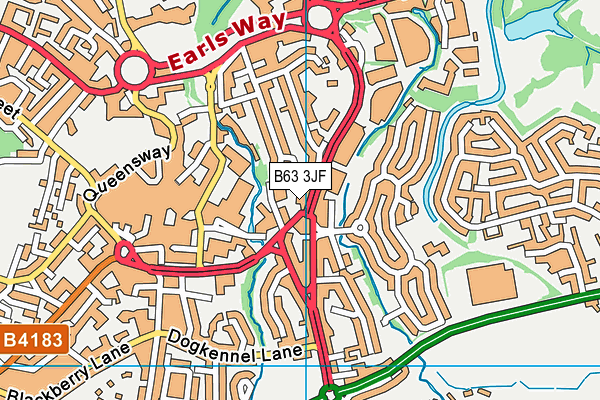 B63 3JF map - OS VectorMap District (Ordnance Survey)