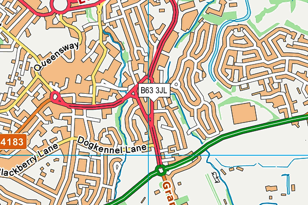 B63 3JL map - OS VectorMap District (Ordnance Survey)