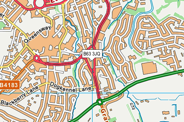 B63 3JQ map - OS VectorMap District (Ordnance Survey)