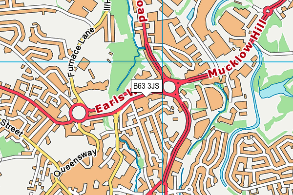 B63 3JS map - OS VectorMap District (Ordnance Survey)