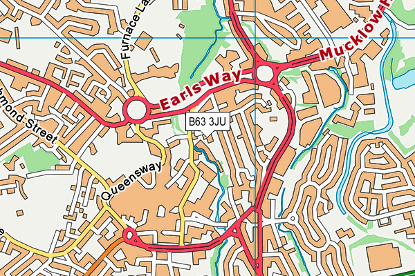 B63 3JU map - OS VectorMap District (Ordnance Survey)