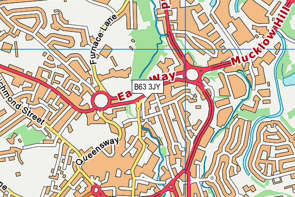 B63 3JY map - OS VectorMap District (Ordnance Survey)