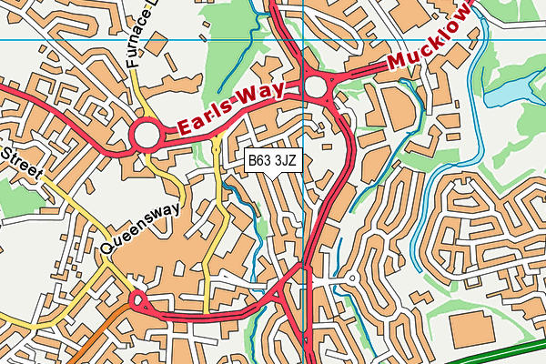 B63 3JZ map - OS VectorMap District (Ordnance Survey)