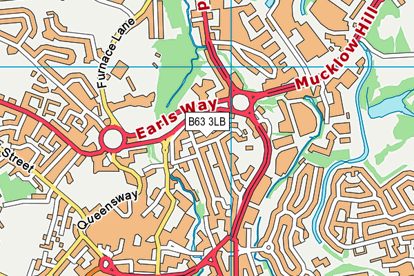 B63 3LB map - OS VectorMap District (Ordnance Survey)