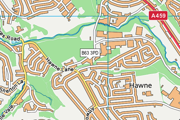 B63 3PD map - OS VectorMap District (Ordnance Survey)