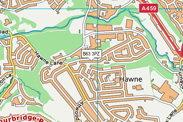 B63 3PZ map - OS VectorMap District (Ordnance Survey)