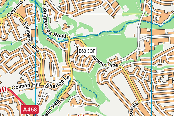 B63 3QF map - OS VectorMap District (Ordnance Survey)