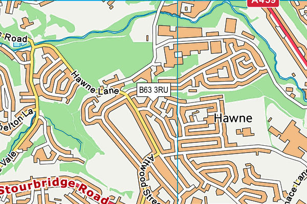 B63 3RU map - OS VectorMap District (Ordnance Survey)