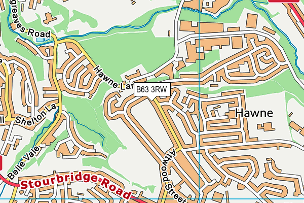 B63 3RW map - OS VectorMap District (Ordnance Survey)