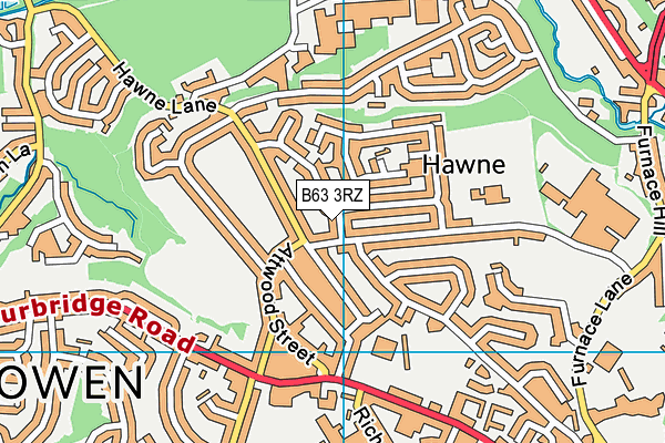 B63 3RZ map - OS VectorMap District (Ordnance Survey)