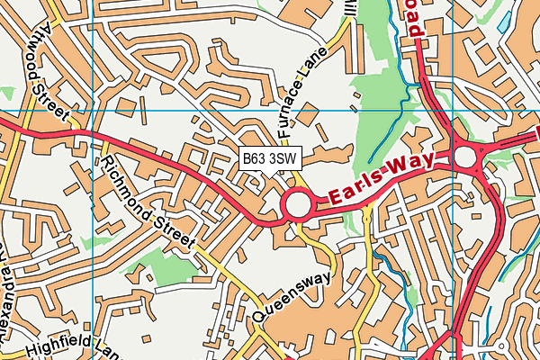 B63 3SW map - OS VectorMap District (Ordnance Survey)