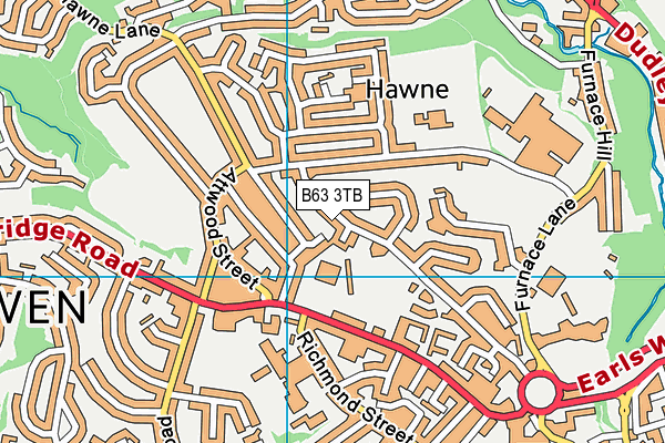 The Grove map (B63 3TB) - OS VectorMap District (Ordnance Survey)