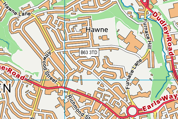 B63 3TD map - OS VectorMap District (Ordnance Survey)