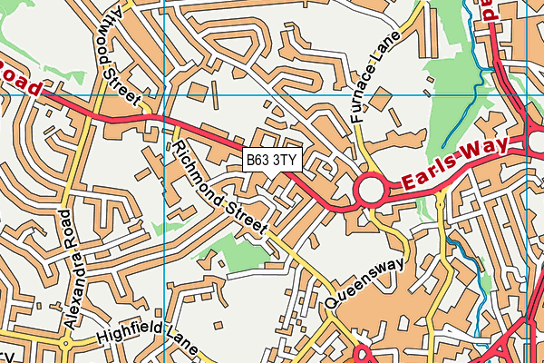 B63 3TY map - OS VectorMap District (Ordnance Survey)