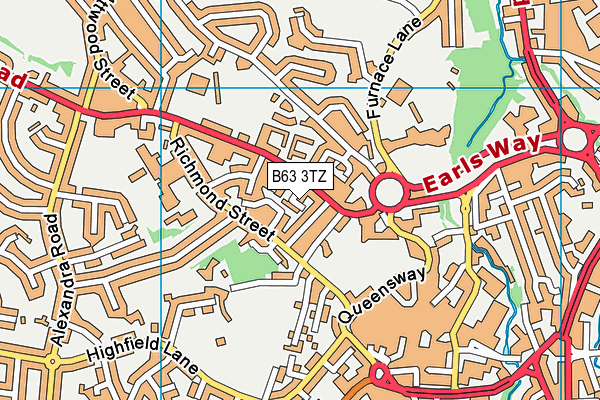 B63 3TZ map - OS VectorMap District (Ordnance Survey)