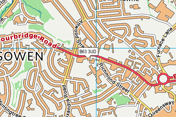 B63 3UD map - OS VectorMap District (Ordnance Survey)