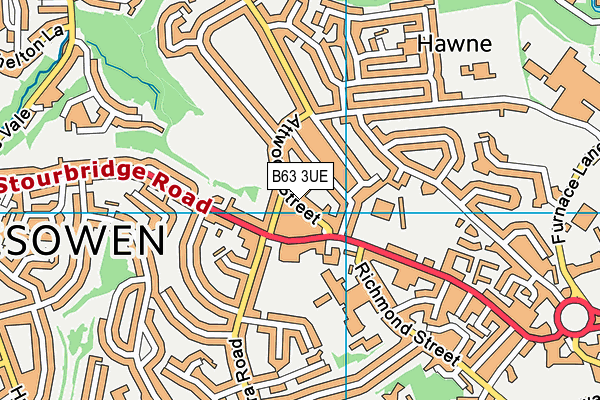 B63 3UE map - OS VectorMap District (Ordnance Survey)