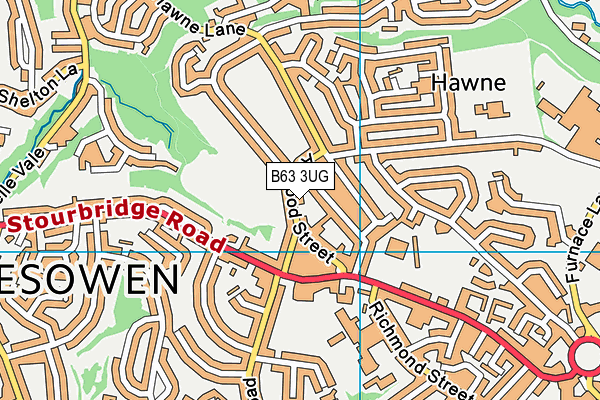 B63 3UG map - OS VectorMap District (Ordnance Survey)