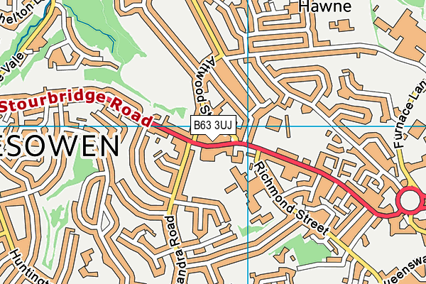 B63 3UJ map - OS VectorMap District (Ordnance Survey)