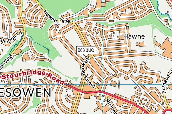 B63 3UQ map - OS VectorMap District (Ordnance Survey)
