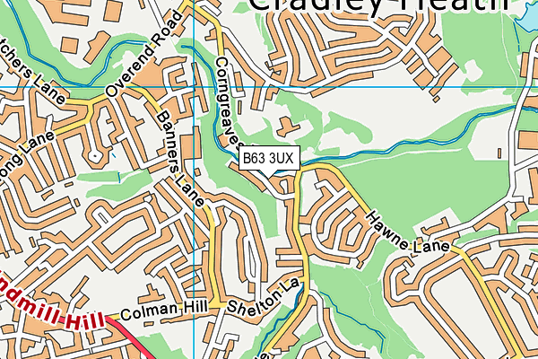 B63 3UX map - OS VectorMap District (Ordnance Survey)