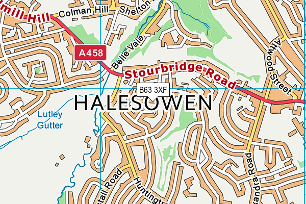 B63 3XF map - OS VectorMap District (Ordnance Survey)