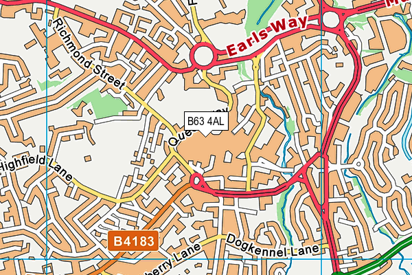 B63 4AL map - OS VectorMap District (Ordnance Survey)