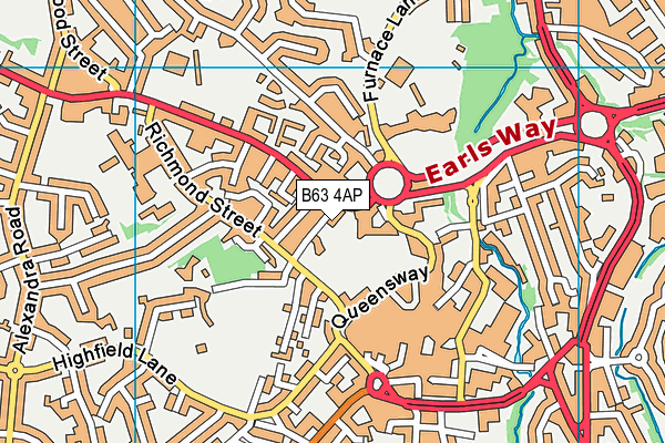 B63 4AP map - OS VectorMap District (Ordnance Survey)