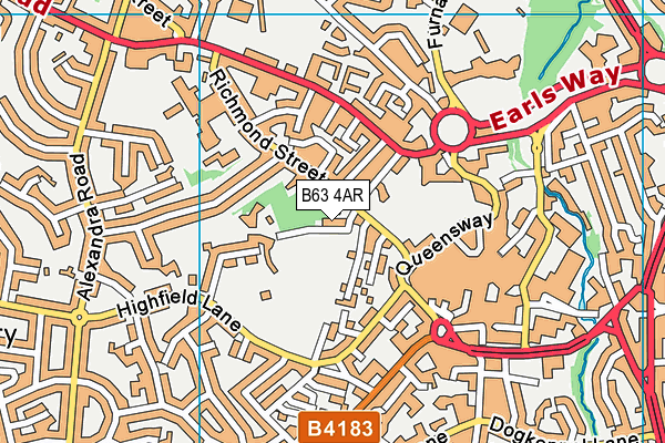 B63 4AR map - OS VectorMap District (Ordnance Survey)