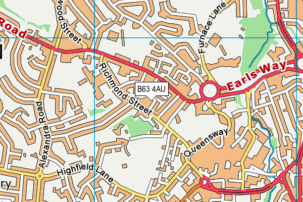 B63 4AU map - OS VectorMap District (Ordnance Survey)