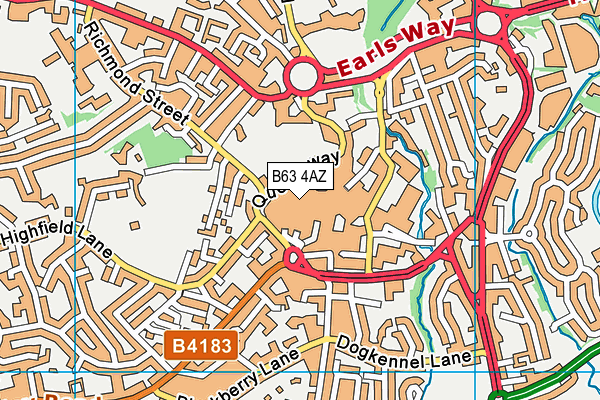 B63 4AZ map - OS VectorMap District (Ordnance Survey)