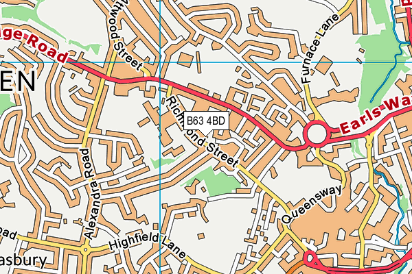 B63 4BD map - OS VectorMap District (Ordnance Survey)