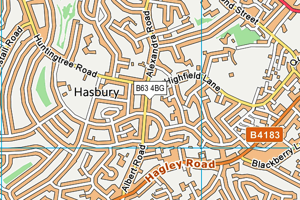 B63 4BG map - OS VectorMap District (Ordnance Survey)