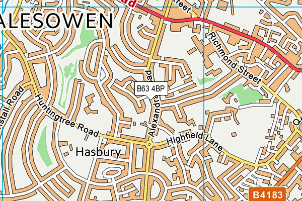 B63 4BP map - OS VectorMap District (Ordnance Survey)