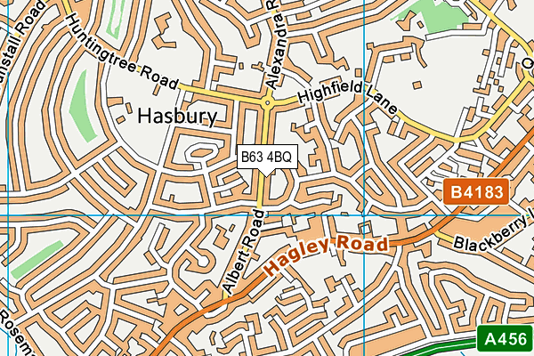 B63 4BQ map - OS VectorMap District (Ordnance Survey)