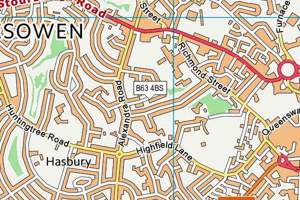B63 4BS map - OS VectorMap District (Ordnance Survey)
