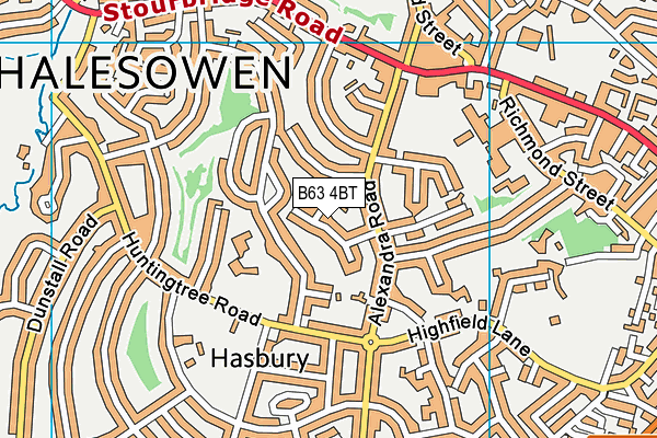 B63 4BT map - OS VectorMap District (Ordnance Survey)