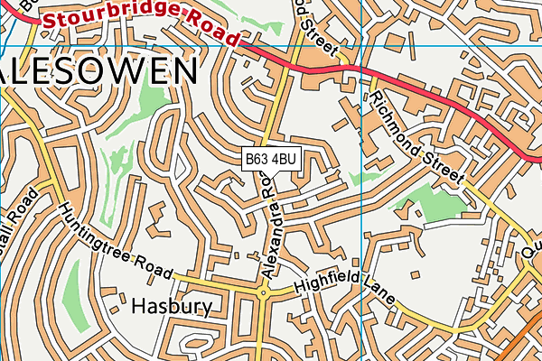 B63 4BU map - OS VectorMap District (Ordnance Survey)