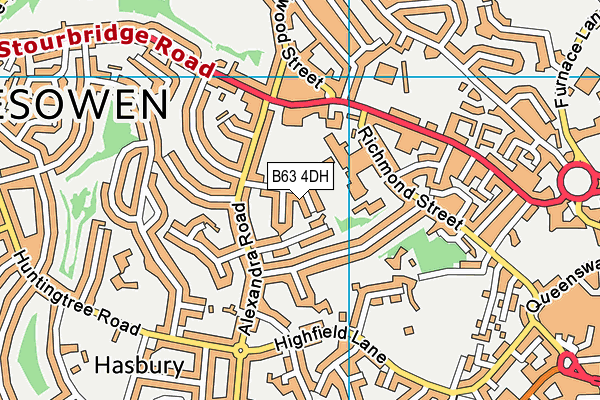 B63 4DH map - OS VectorMap District (Ordnance Survey)