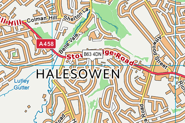 B63 4DN map - OS VectorMap District (Ordnance Survey)