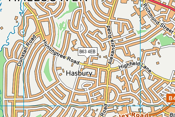 B63 4EB map - OS VectorMap District (Ordnance Survey)