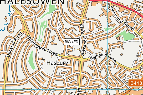 B63 4ED map - OS VectorMap District (Ordnance Survey)